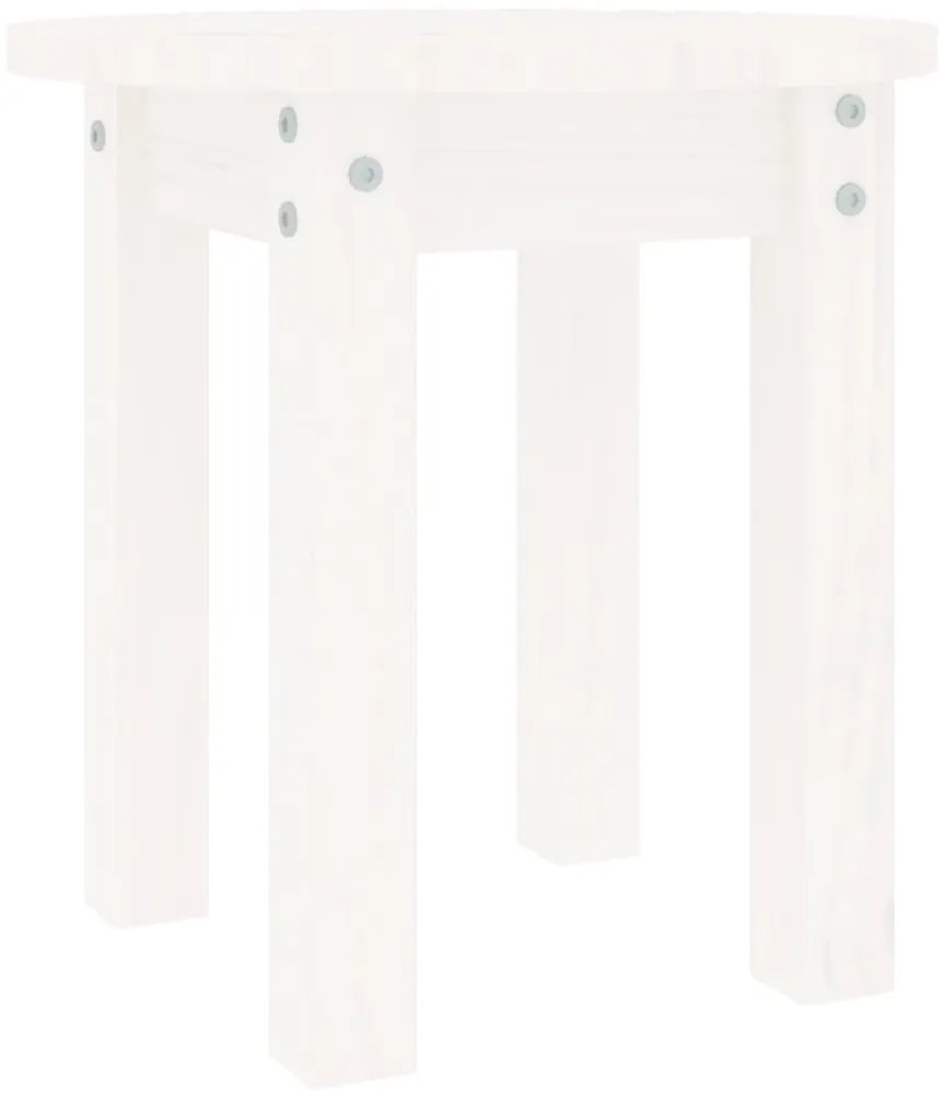 vidaXL Τραπεζάκι Σαλονιού Λευκό Ø 35x35 εκ. από Μασίφ Ξύλο Πεύκου