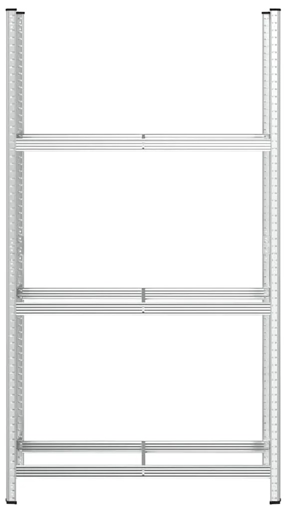 vidaXL Ράφι ελαστικών 3 επιπέδων Ασημί 110x40x200 cm Ατσάλι