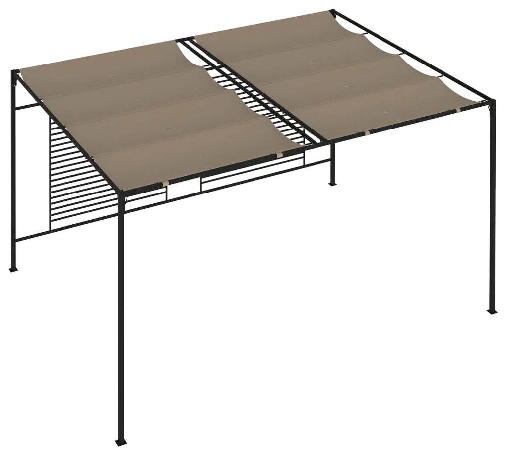 vidaXL Κιόσκι Γκρι / Μπεζ 3 x 4 x 2,3 εκ. 180 γρ./μ² με Συρόμενη Οροφή