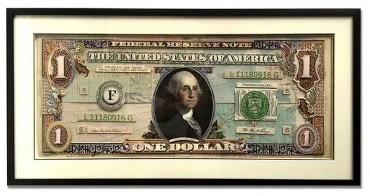 Supergreens Πίνακας Κολάζ US Dollar 50x100 εκ
