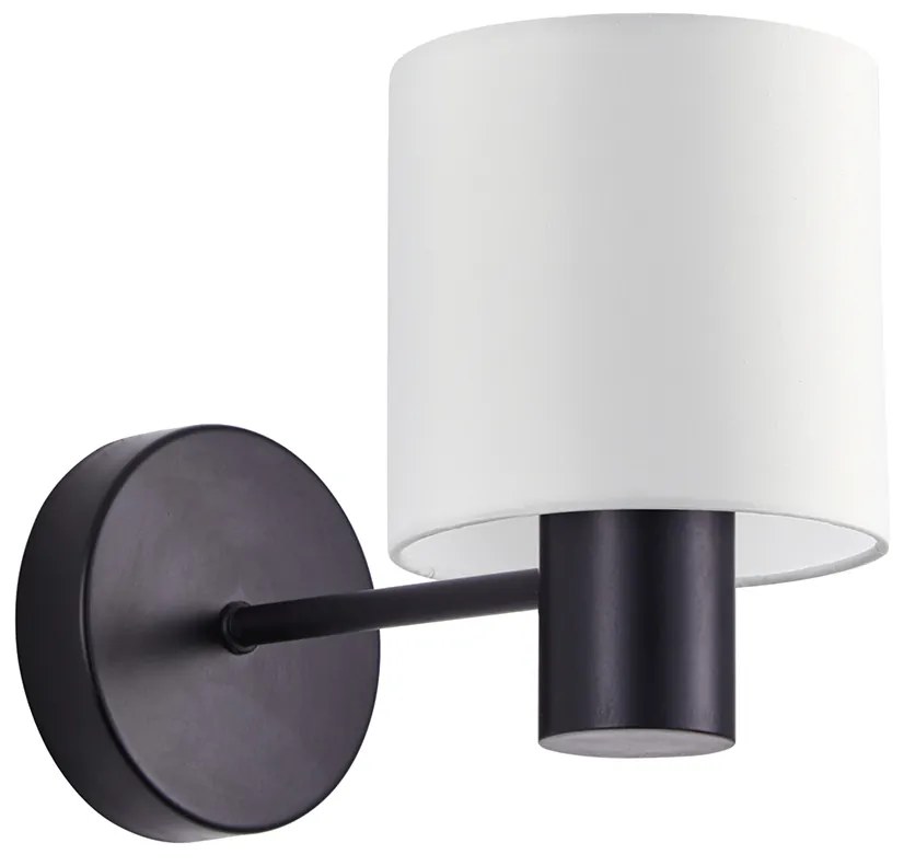 SE21-BL-16-SH1 BLACK WALL LAMP WHITE SHADE+