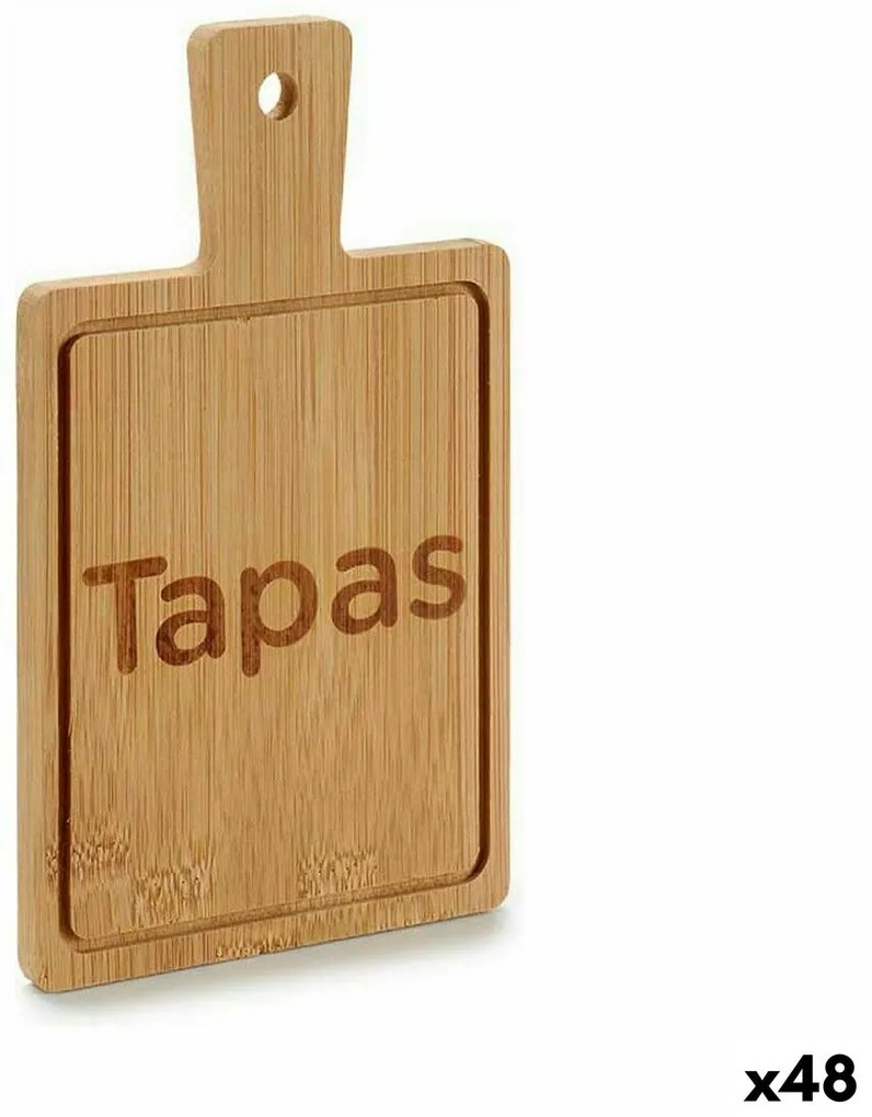 Δίσκος για σνακ Kinvara Μαύρο Ξύλο 11 x 1 x 19,5 cm 11 x 19 x 1,5 cm Με λαβή (48 Μονάδες)