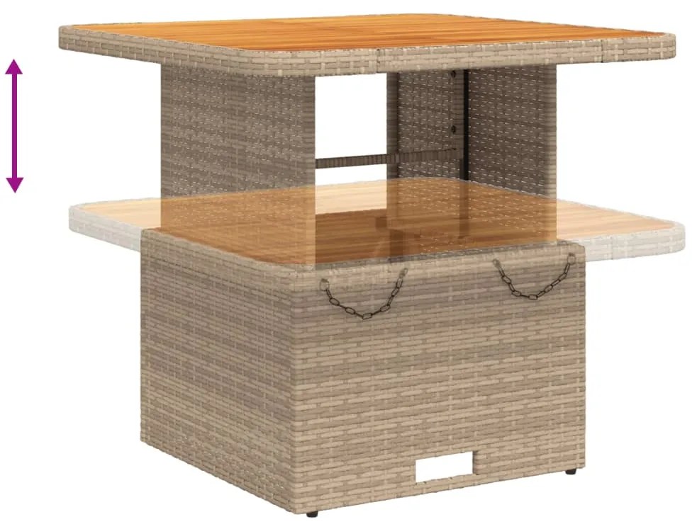 vidaXL Σετ Τραπεζαρίας Κήπου 5 τεμ. Μπεζ Συνθετικό Ρατάν με Μαξιλάρι