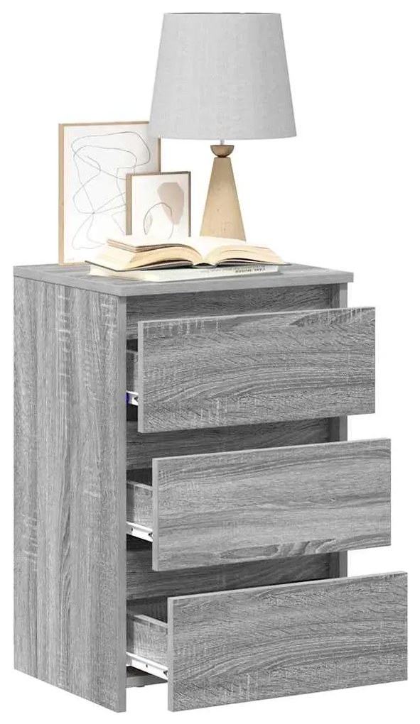 vidaXL Κομοδίνα 2 τεμ. Γκρι Sonoma 40x35x62,5 εκ. Επεξεργασμένο Ξύλο