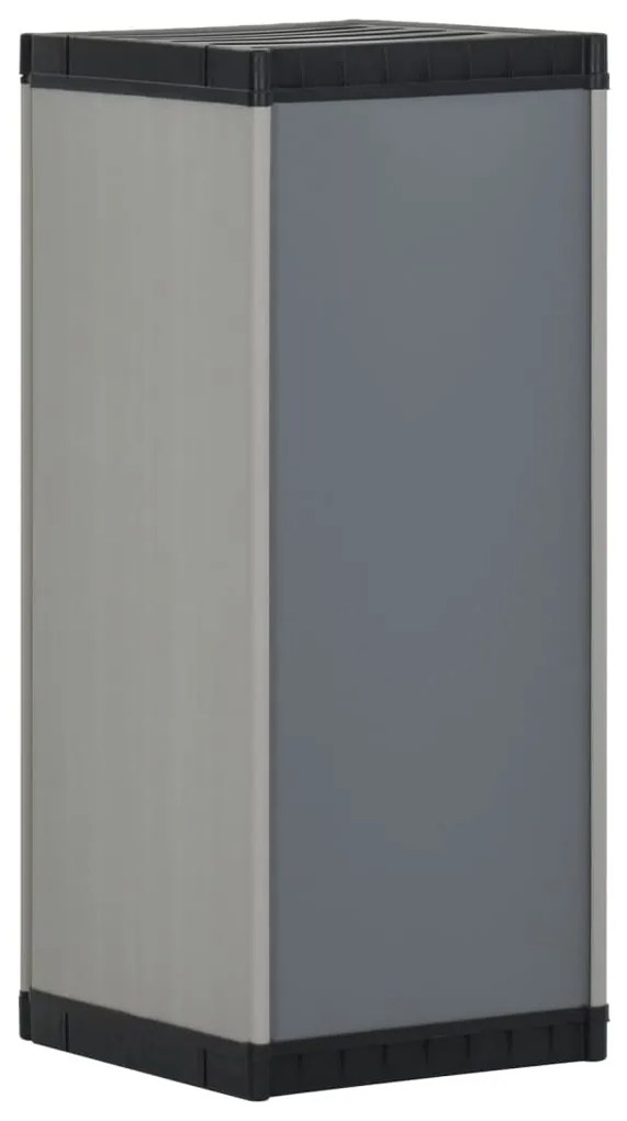 vidaXL Ντουλάπι Αποθήκευσης Κήπου με 1 Ράφι Γκρι &amp; Μαύρο 35x40x85 εκ.