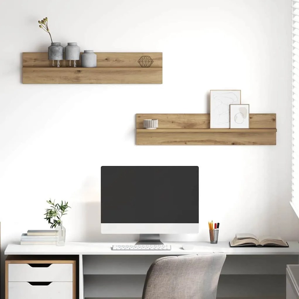 Ράφι Τοίχου με ράφι 2 pcs Artisan Oak 80 x 11,5 x 18 εκ
