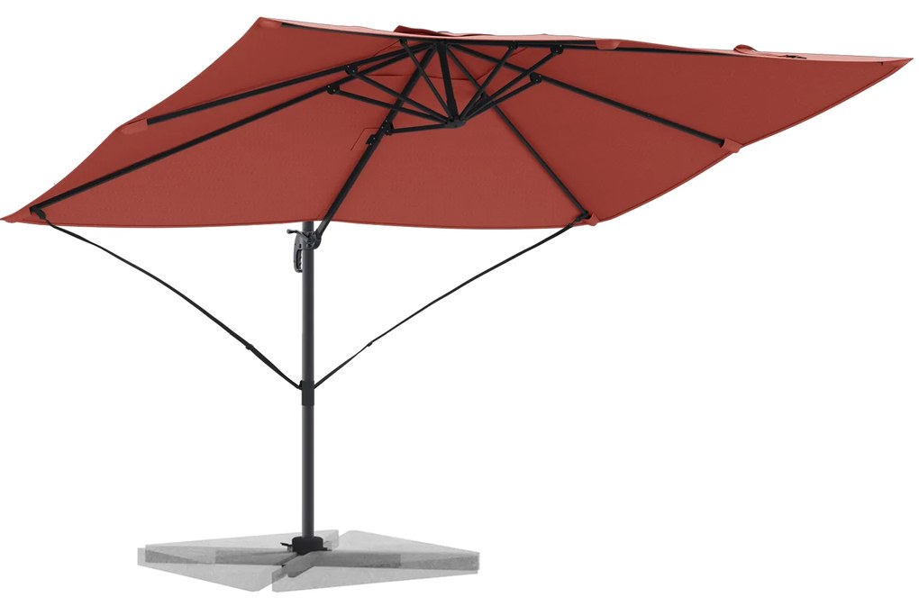 vidaXL Cantilever Roma Ομπρέλα σε Τερακότα 352x251x260 εκ, Αλουμίνιο