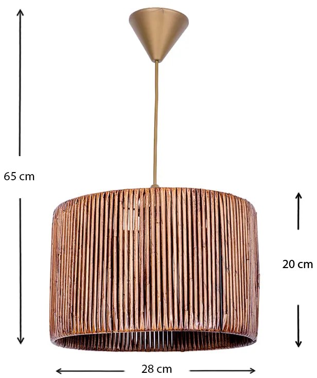 Φωτιστικό οροφής Zale Megapap Ε27 χάρτινο μονόφωτο χρώμα καφέ 28x28x65εκ.