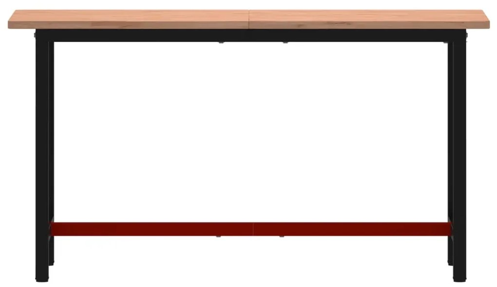 vidaXL Πάγκος Εργασίας 150x55x81,5εκ. από Μασίφ Ξύλο Οξιάς και Μέταλλο