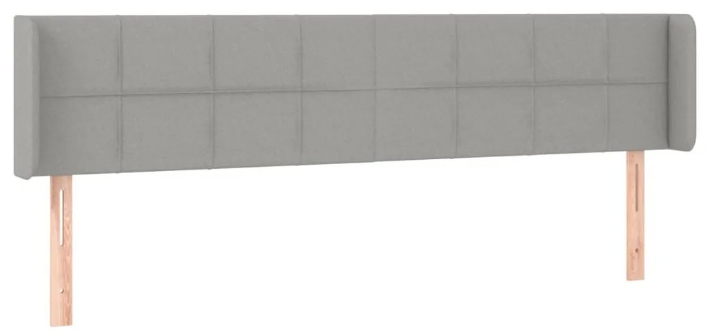 vidaXL Κεφαλάρι με Πτερύγια Ανοιχτό Γκρι 183x16x78/88 εκ. Υφασμάτινο