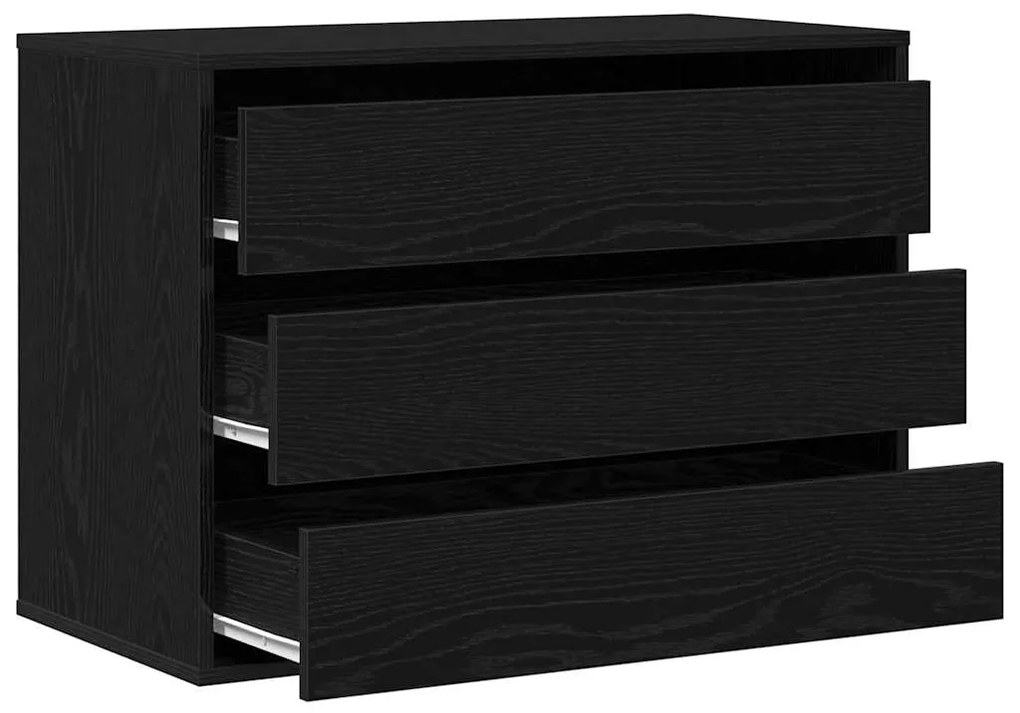 vidaXL Ντουλάπι με Συρτάρια Μαύρο 80 x 41 x 58 εκ. Επεξεργασμένο ξύλο
