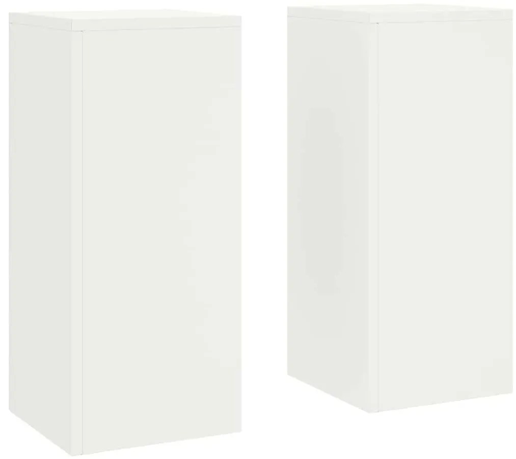 vidaXL Βάση φυτών 2 pcs Λευκό 24 x 24 x 55 εκ. Ατσάλι