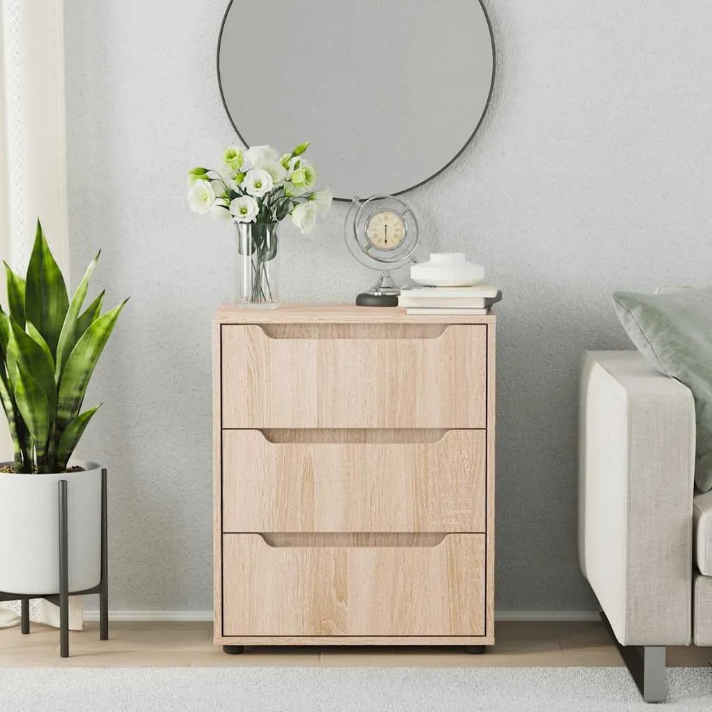 Sideboard VISNES Δρυς Sonoma 60x40x73 cm Ξύλο μηχανής - Καφέ