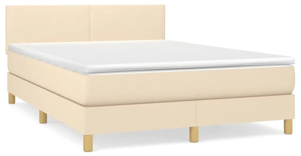 ΚΡΕΒΑΤΙ BOXSPRING ΜΕ ΣΤΡΩΜΑ ΚΡΕΜ 140X200 ΕΚ. ΥΦΑΣΜΑΤΙΝΟ 3140462