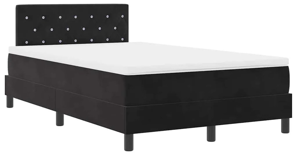 vidaXL Κρεβάτι με Ελατήρια και Στρώμα Μαύρο 120 x 200 cm ύφασμα