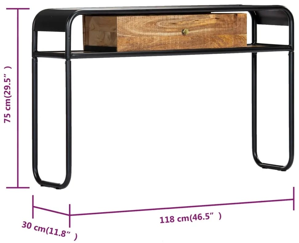 ΤΡΑΠΕΖΙ ΚΟΝΣΟΛΑ 118 X 30 X 75 ΕΚ. ΑΠΟ ΜΑΣΙΦ ΞΥΛΟ ΜΑΝΓΚΟ 248102