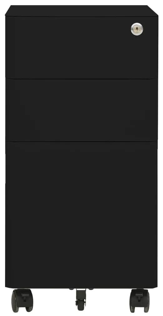 vidaXL Αρχειοθήκη Φορητή Μαύρη 30 x 45 x 59 εκ. Ατσάλινη