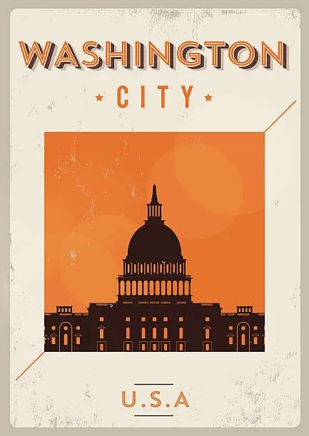 Εικονογράφηση Typographic Washington City Poster Design, kursatunsal