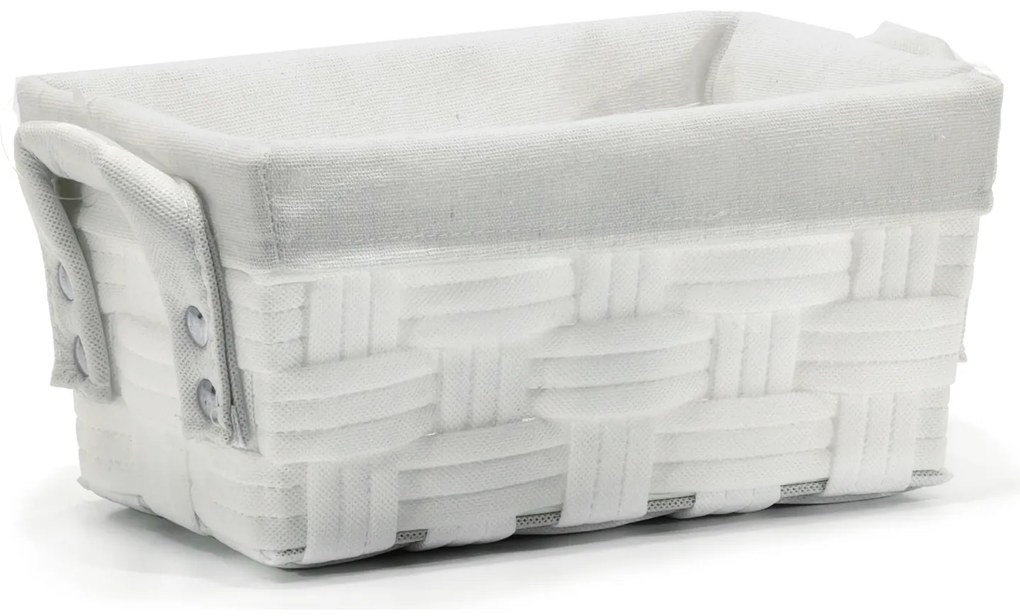 Καλάθι Αποθήκευσης Λευκό Polyester 28x17x13cm-06511349