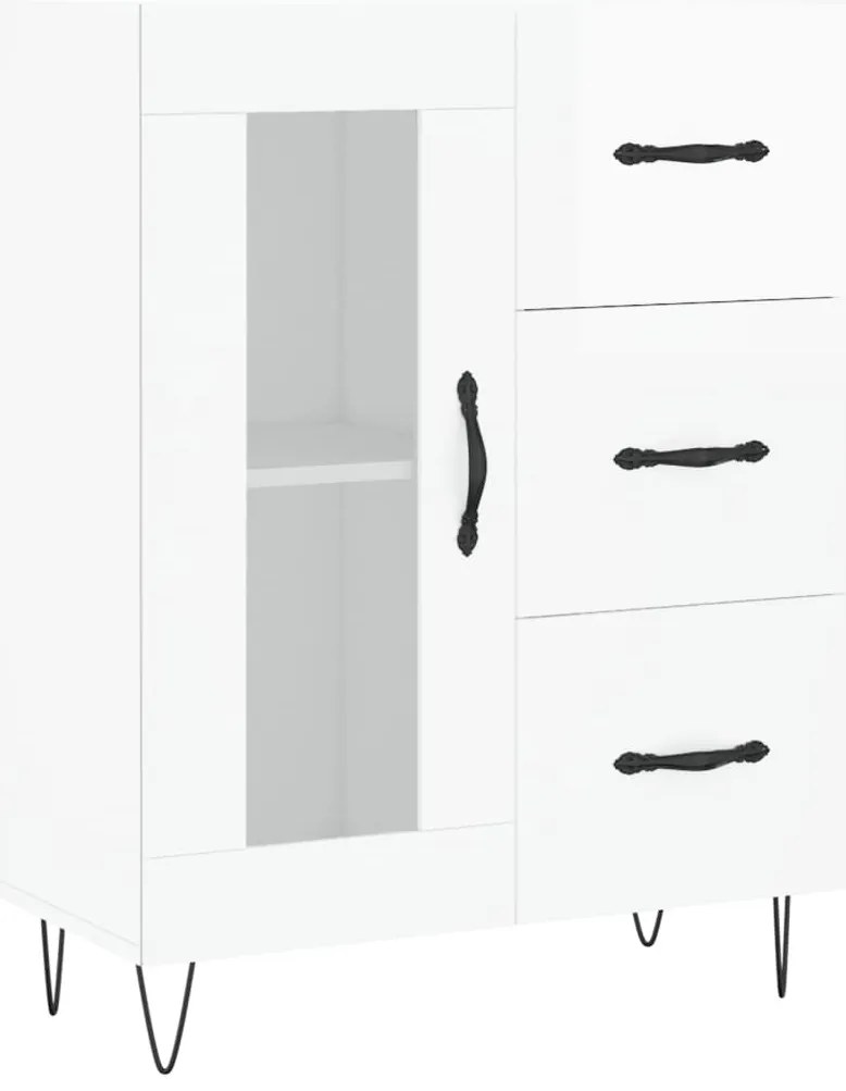 vidaXL Ντουλάπι Γυαλιστερό Λευκό 69,5x34x90 εκ. Επεξεργασμένο Ξύλο