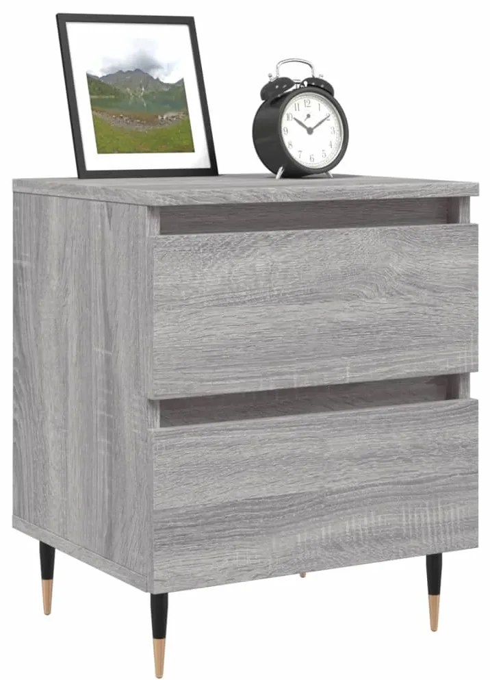 vidaXL Κομοδίνα 2 τεμ. Γκρι Sonoma 40x35x50 εκ. από Επεξεργασμένο Ξύλο