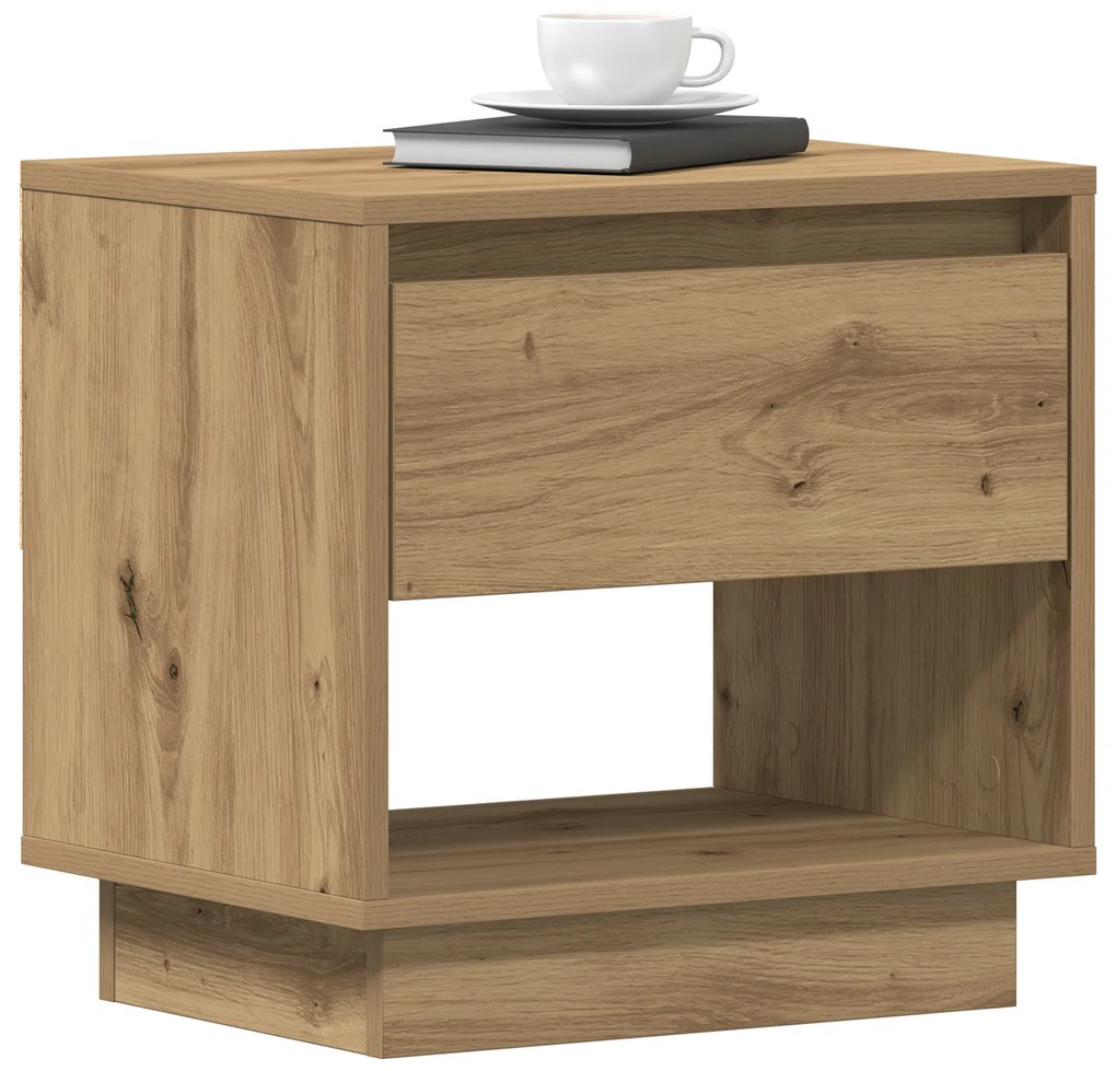 vidaXL Κομοδίνο Καλλιτέχνη Δρυς 45x34x46 εκ Επεξεργασμένο ξύλο