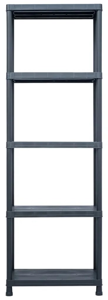 vidaXL Ραφιέρες 2 τεμ. Μαύρες 125 κ. 60 x 30 x 180 εκ. Πλαστικές