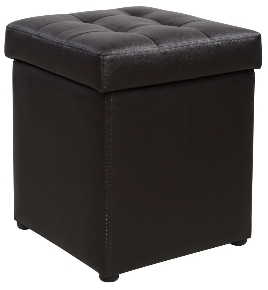 Σκαμπώ Με Αποθηκευτικό Χώρο Pu Καφέ Cube 36,5x36,5x36Υεκ.