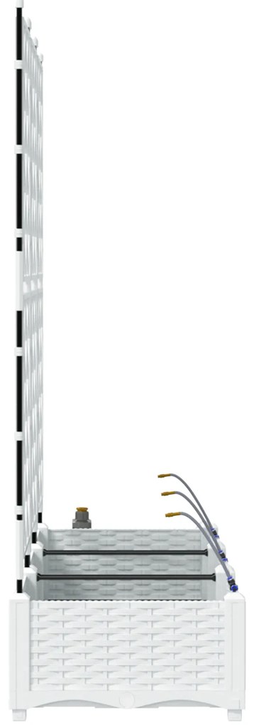 vidaXL Γλάστρες Κήπου 1 τεμ Καφασωτό Λευκό 120 x 40 x 126 cm Πλαστικό