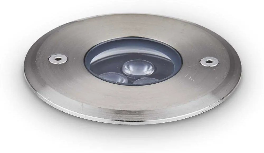 Φωτιστικό Δαπέδου - Spot Χωνευτό Floor 255651 3000K 330lm 9x9cm Steel Ideal Lux
