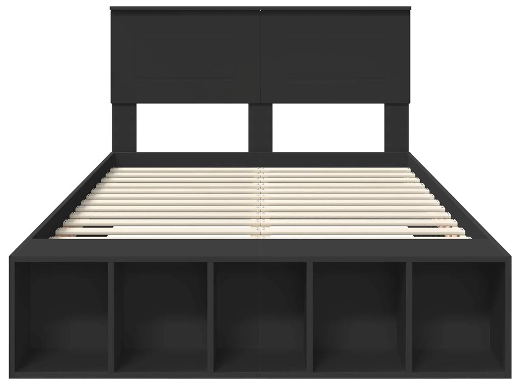 vidaXL Σκελετός Κρεβατιού Μαύρο 120 x 190 cm Επεξεργασμένο ξύλο