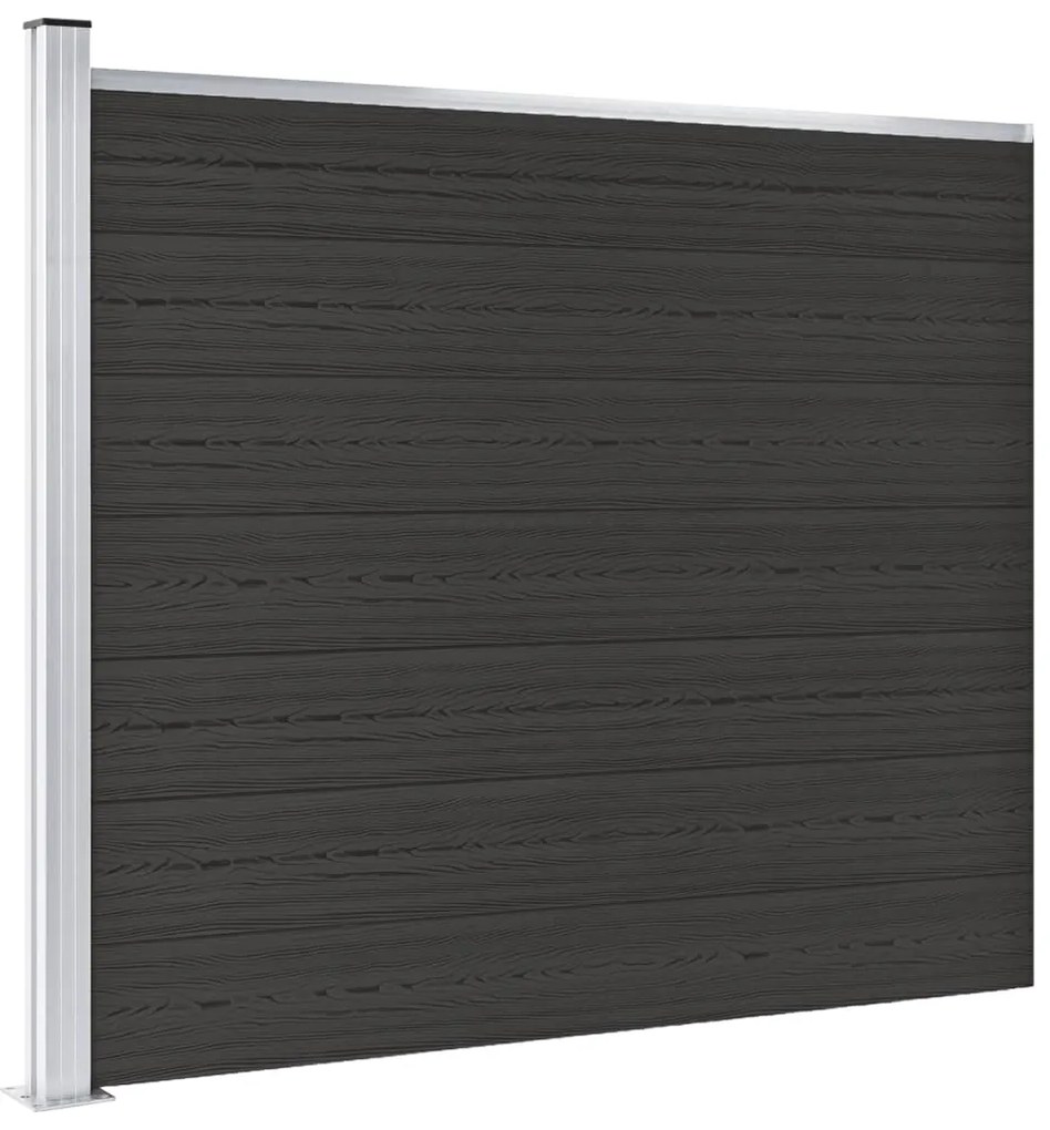 vidaXL Πάνελ Περίφραξης Μαύρο 175 x 146 εκ. από WPC