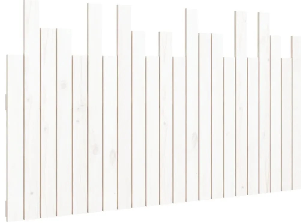vidaXL Κεφαλάρι Τοίχου Λευκό 140 x 3 x 80 εκ. από Μασίφ Ξύλο Πεύκου