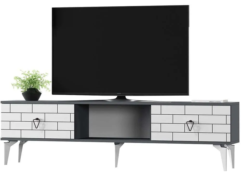 Έπιπλο Τηλεόρασης Varna 475OLV2929 150x29,6x44,6cm Anthracite-White