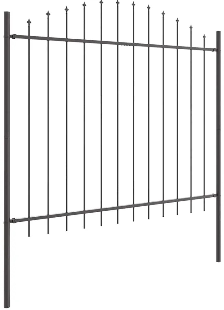 vidaXL Φράχτης Κήπου  με Καπάκι, Γκρι, 10.2x1.5 μ, Χάλυβας