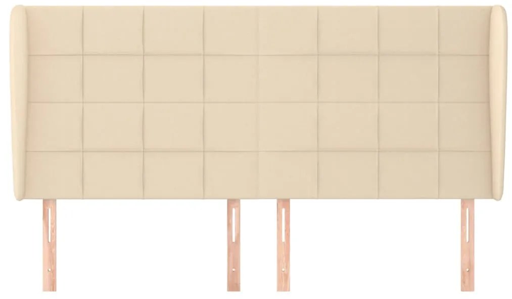 vidaXL Κεφαλάρι με Πτερύγια Κρεμ 163x23x118/128 εκ. Υφασμάτινο