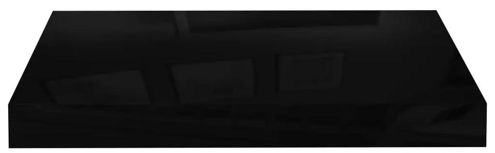 Ράφι Τοίχου Γυαλιστερό Μαύρο 40x23x3,8 εκ. MDF - Μαύρο