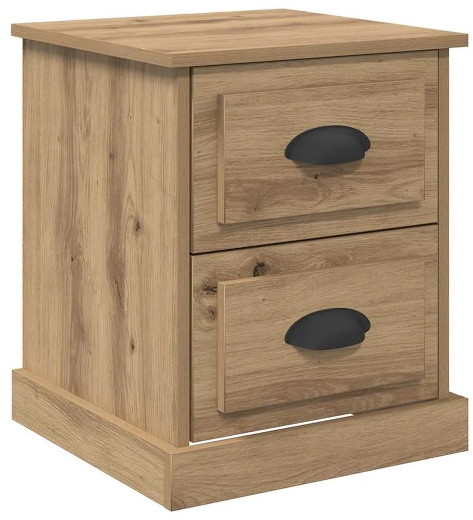 vidaXL Κομοδίνο με συρτάρι 2 pcs artisan δρυς 39 x 39 x 47.5 εκ