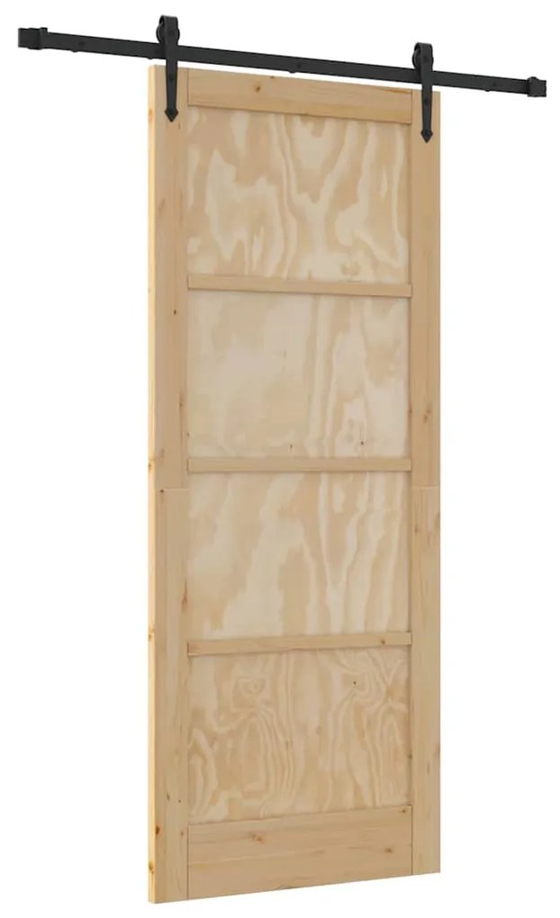 vidaXL Συρόμενη Πόρτα ORKDAL Καφέ 83 x 202 εκ. Μασίφ ξύλο πεύκου