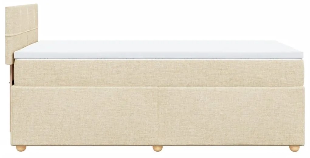 Κρεβάτι Boxspring με Στρώμα Κρεμ 90x190 εκ.Υφασμάτινο - Κρεμ