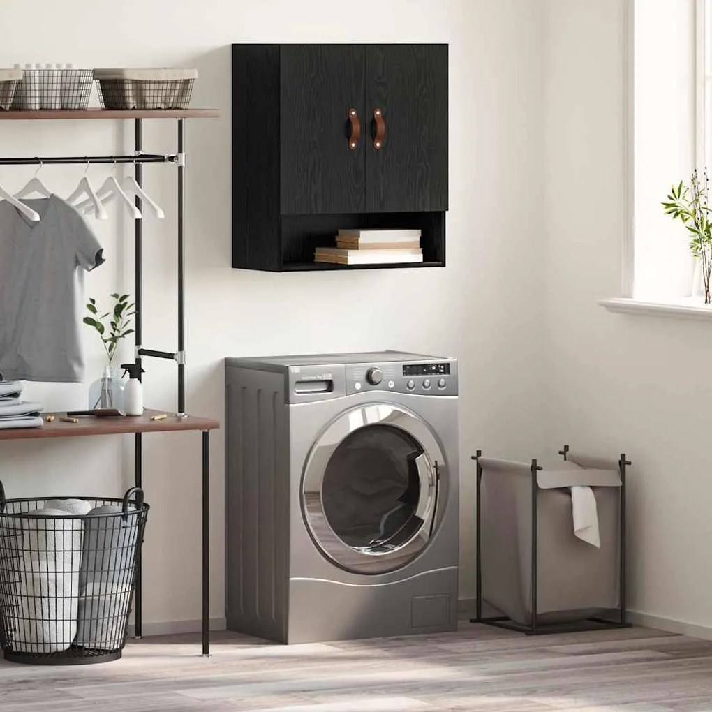 Ντουλάπα Τοίχου Μαύρη δρυς 60 x 31 x 70 εκ Επεξεργασμένο ξύλο