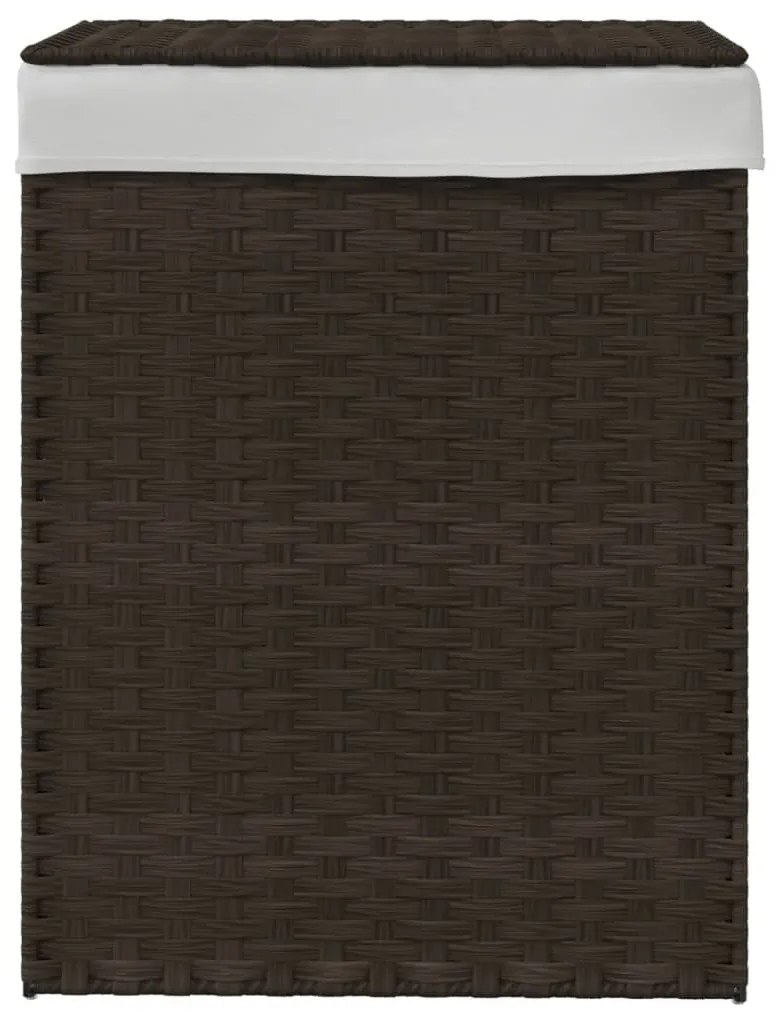 vidaXL Καλάθι Πλυντηρίου με Καπάκι Σκ. Καφέ 46x33x60 εκ. Συνθ. Ρατάν