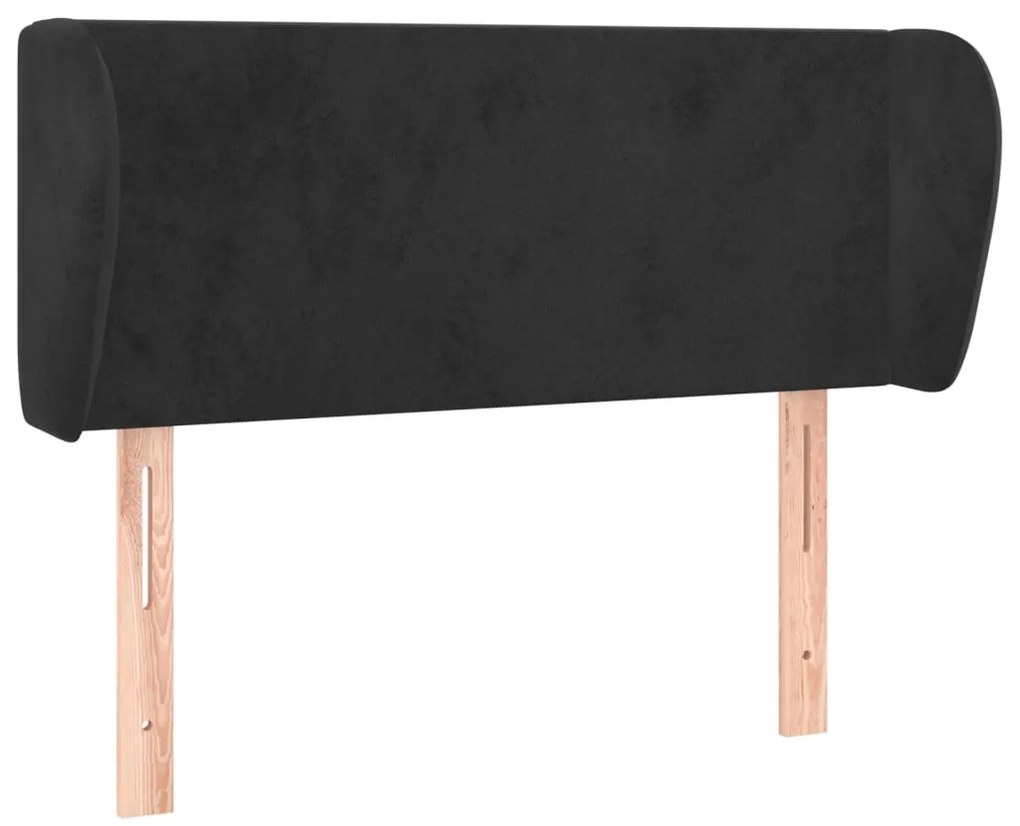 Κεφαλάρι με Πτερύγια Μαύρο 93x23x78/88 εκ. Βελούδινο 3116902