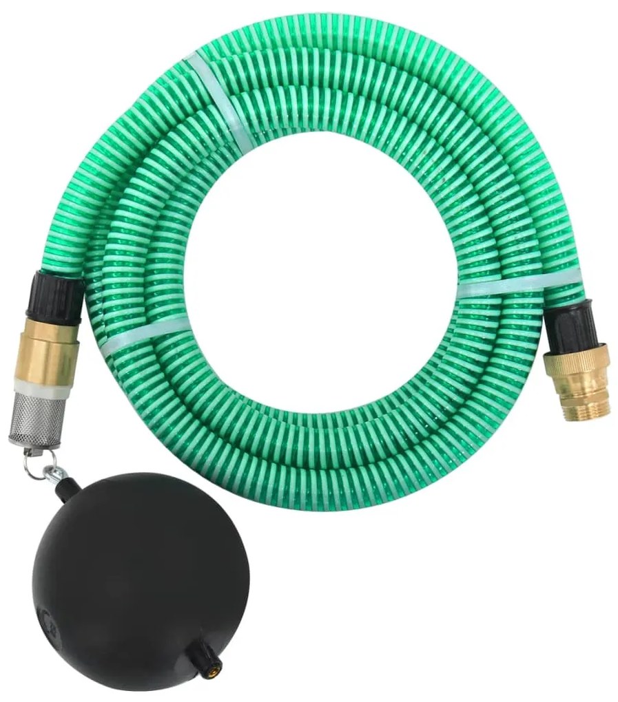 vidaXL Σωλήνας Αναρρόφησης Ορειχ. Συνδέσεις Πράσινος 15 μ/1,1" PVC