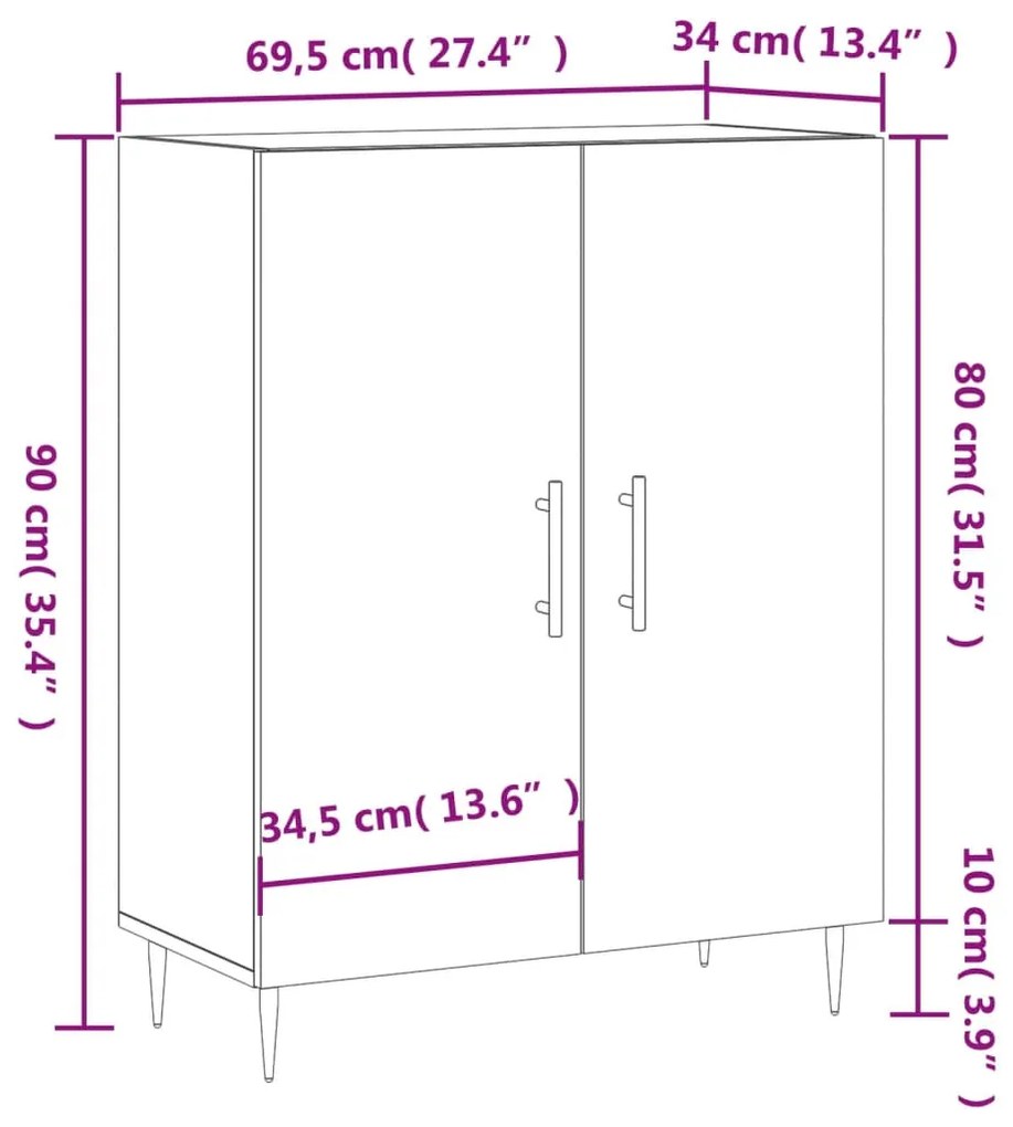 ΝΤΟΥΛΑΠΙ ΓΚΡΙ SONOMA 69,5 X 34 X 90 ΕΚ. ΑΠΟ ΕΠΕΞΕΡΓΑΣΜΕΝΟ ΞΥΛΟ 827714