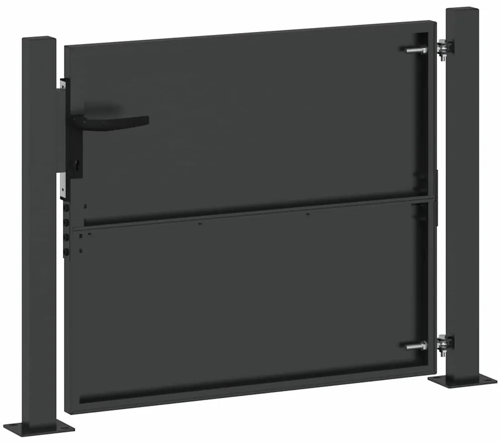 vidaXL Πύλη Κήπου Μαύρο 105 x 100 εκ Ατσάλι με Επικάλυψη Πούδρας