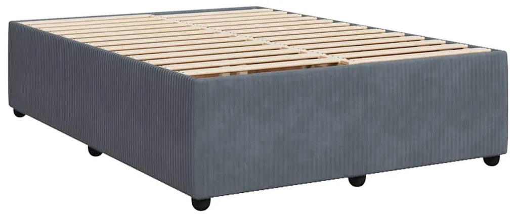 vidaXL Σκελετός Κρεβατιού Χωρίς Στρώμα Γκρι 140x200 εκ. Βελούδινο