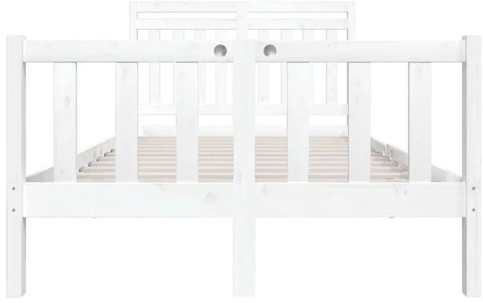 vidaXL Πλαίσιο Κρεβατιού Λευκό 140 x 200 εκ. από Μασίφ Ξύλο