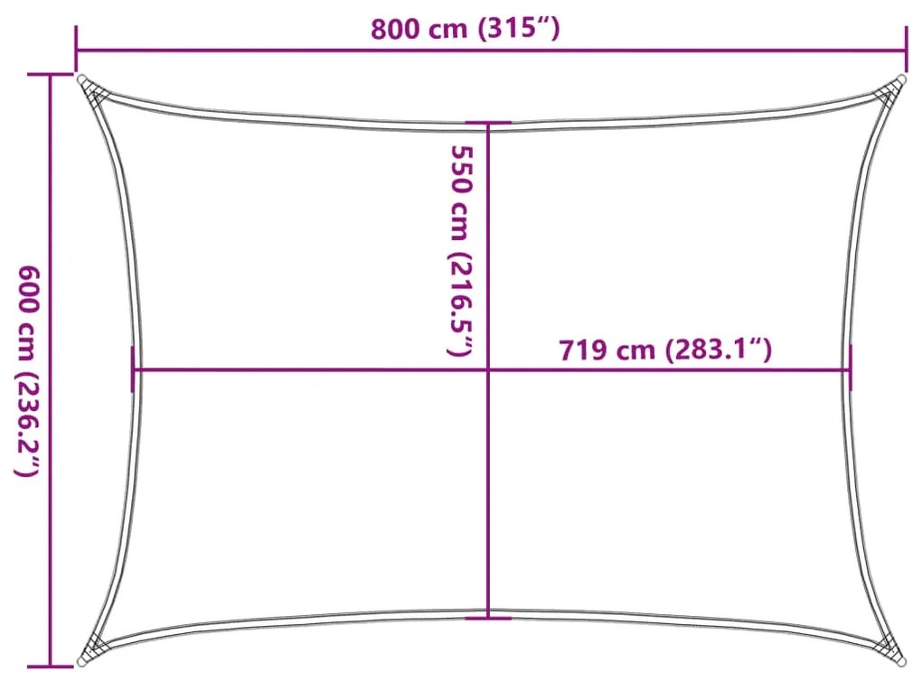 Πανί Σκίασης Ορθογώνιο Κίτρινο 6x8 μ. HDPE 160 γρ./μ² - Κίτρινο