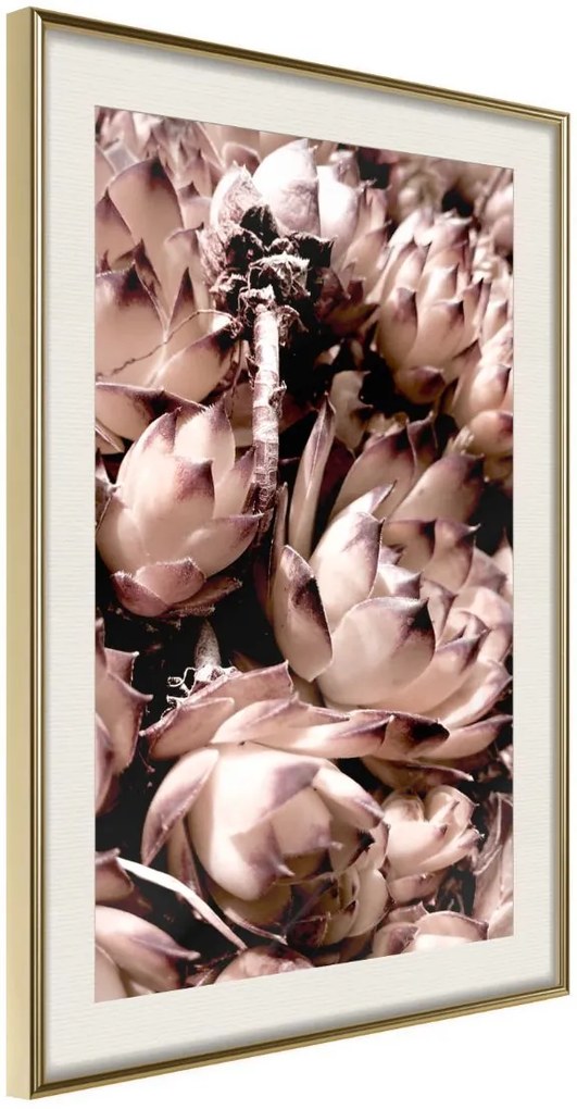 Αφίσα - Autumnal Flowers - 30x45 - Χρυσό - Με πασπαρτού